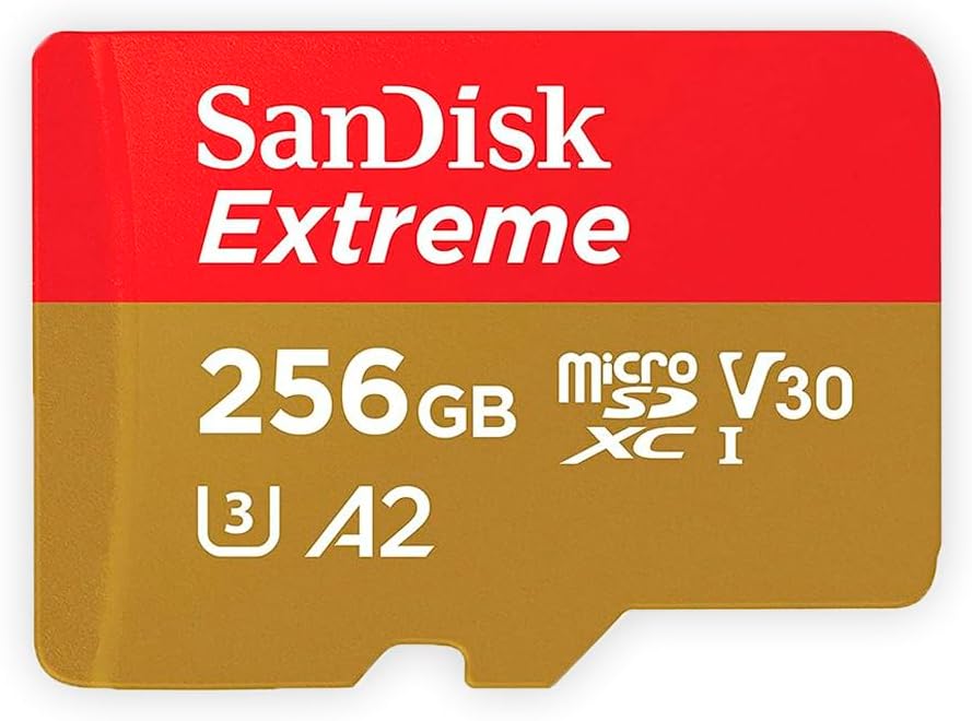 SanDisk 256GB Extreme MicroSDXC UHS-I Memory Card - C10, U3, V30, 4K, A2, Micro SD - SDSQXA1-256G-GN6MN