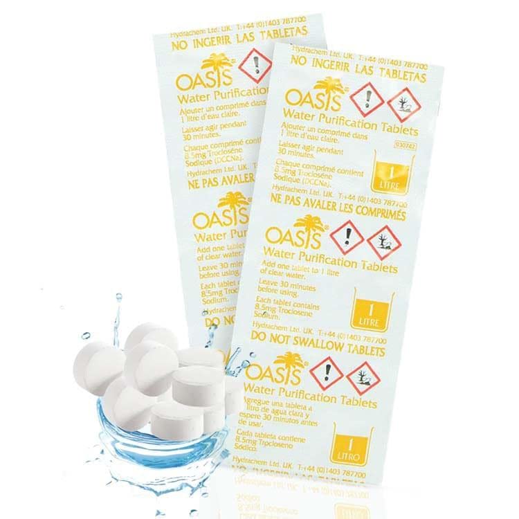 Emergency Water Purification Tablets Oasis Water Purification Tablets 8.5 MG Treats Water (200 Tablets)