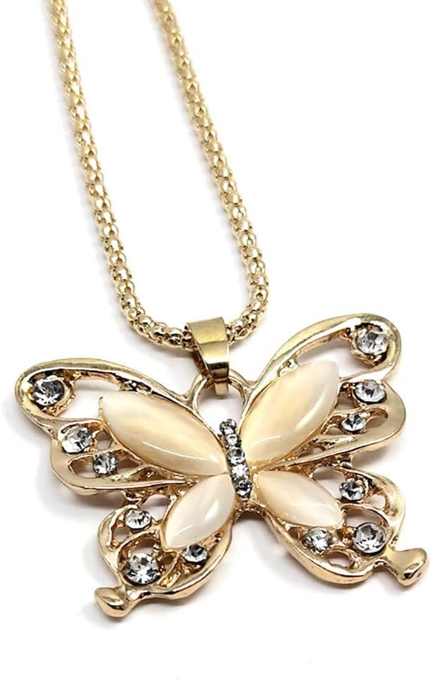 Generic Rose Gold Butterfly Pendant Necklace for Women, 19g, Stainless Steel with Rose Gold Finish