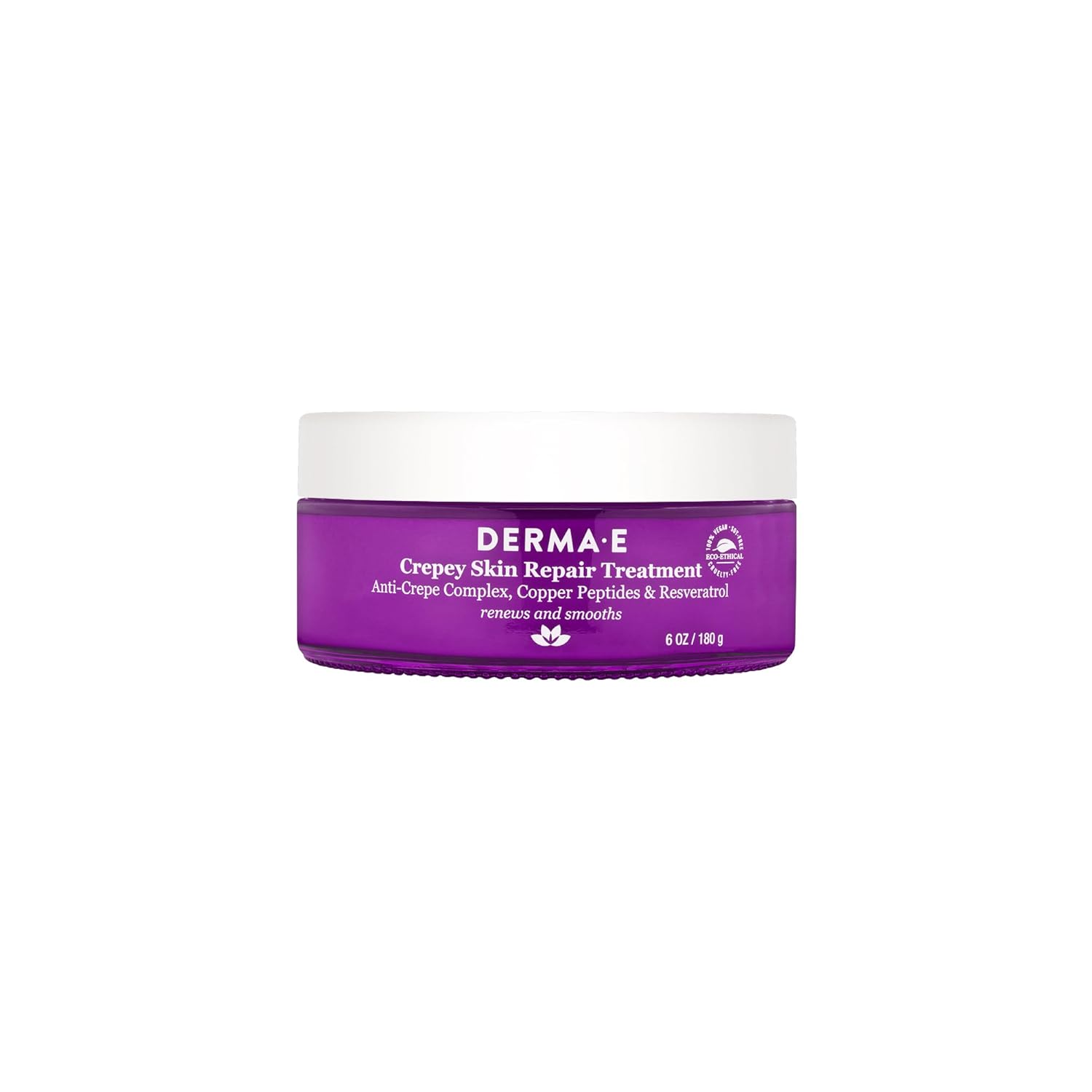 DERMA E Crepey Skin Repair Treatment – Restorative Moisturizer Lotion – Body Cream for Dry Crepey Skin – Firming Cream Improves Elasticity and Thickness, 6 Oz