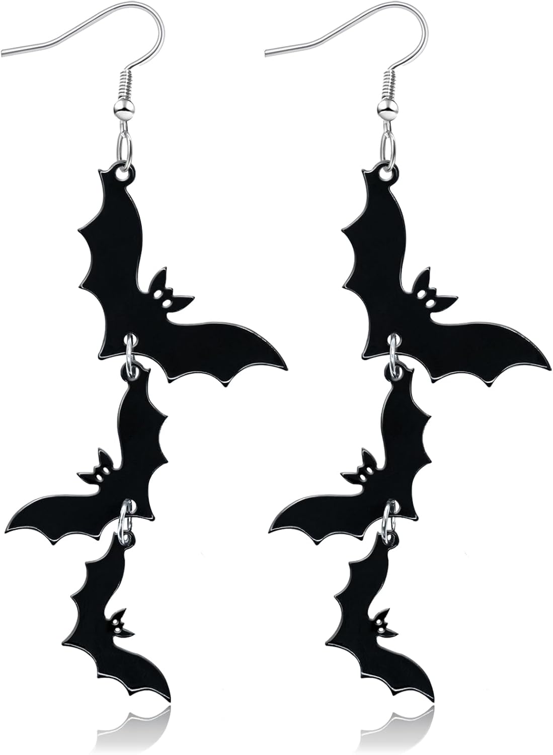 Acrylic Halloween Earrings Black Skull Bat Drop Dangle Earrings for Women Fun Cute Spooky Halloween Holiday Costume Jewelry