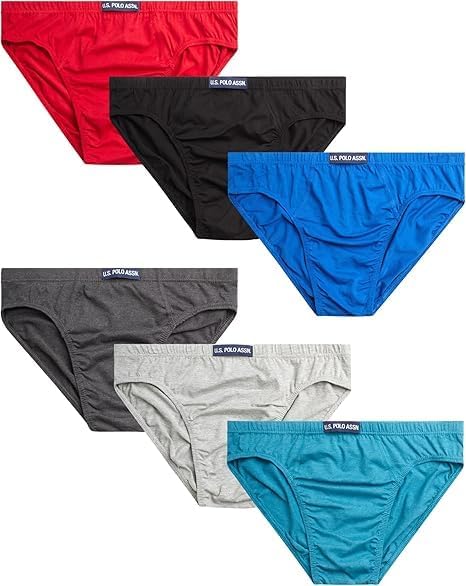 U.S. Polo Assn. Mens Bikini Underwear - 6 Pack String & Classic Cut Mens Briefs (Sizes S-3XL)