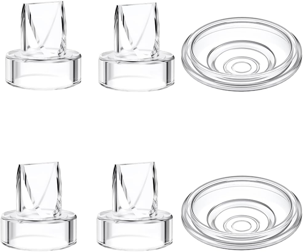 4pcs Duckbill Valves and 2pcs Silicone Diaphragm Compatible with Momcozy S12 Pro/S9 Pro/TSRETE S12/Kmaier S12 Wearable Breast Pumps Accessories,Breast Pump Replacement Parts