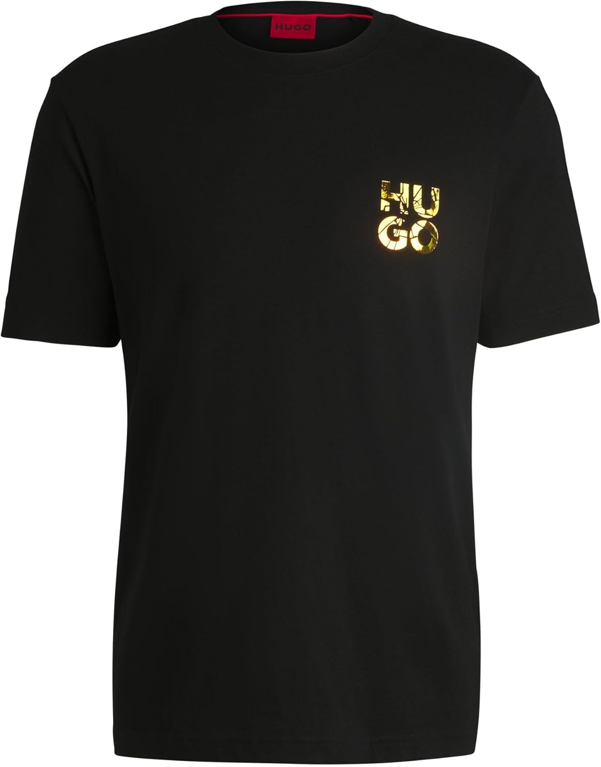 HUGO Stacked Logo Short Sleeve Tshirt, Black Jade, M