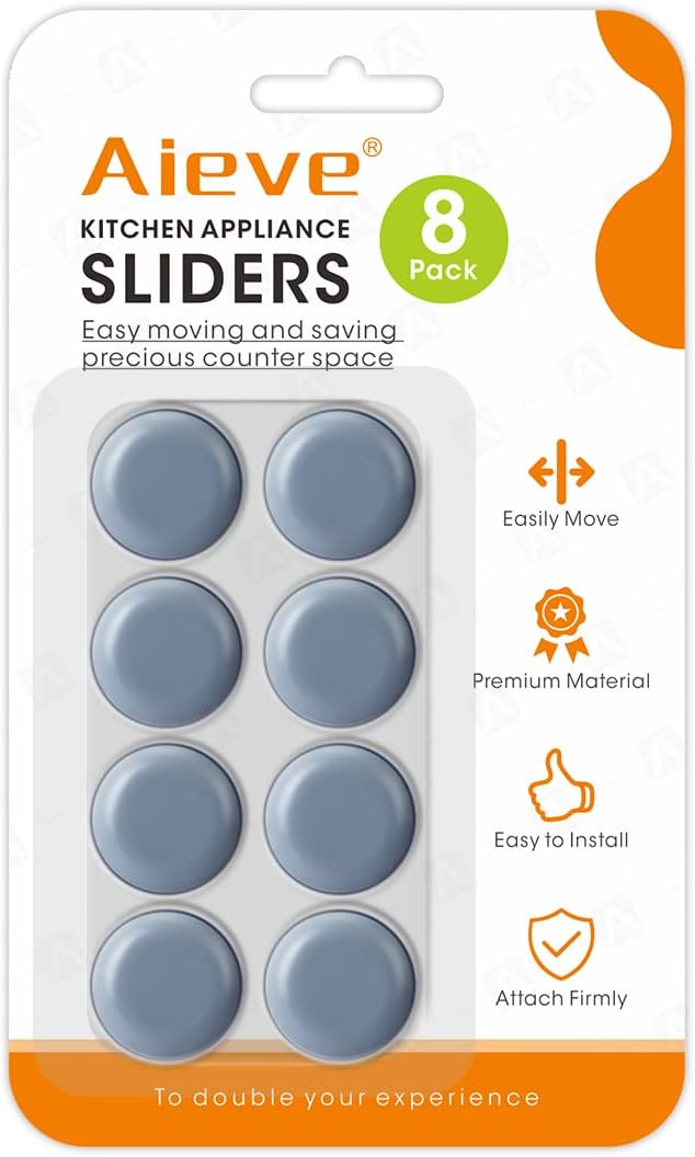 Aieve Kitchen Appliance Sliders, Small Appliance Sliders, Air Fryer Accessories Easy Movers for Air Fryers, Coffee Makers, Bread Machine (8 Pcs)