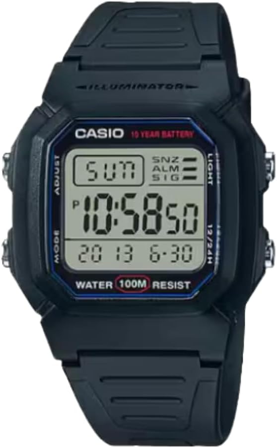 Casio W800HG Series | Men’s Digital Watch | 100 Meter Water Resistance | Multi Function Alarm | 100 SEC Stopwatch | Auto Calendar | Countdown Timer | LED Light | Dual Time| 10 Year Battery