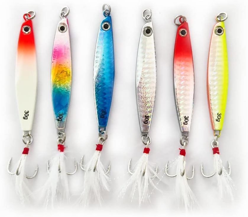 6 Pcs Fishing Lures Set, Fishing Baits Kit Spinner Hard Bait Artificial Bait Floating Lures for Salmon Trout Lure Baits With Treble Hooks