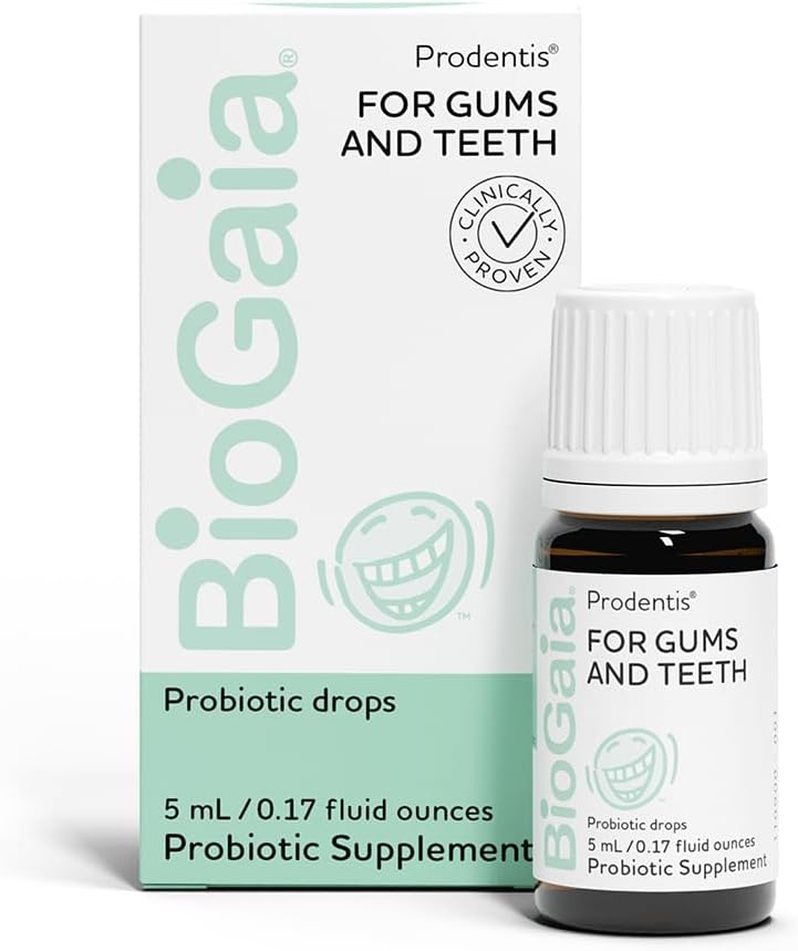 BioGaia Prodentis | Dental Probiotic Drops | Promotes Healthy Gums & Teeth | Defends Against Dental Problems | Replenishes Oral Microbiome | Improves Oral Health | Unflavored | 25 Day Supply