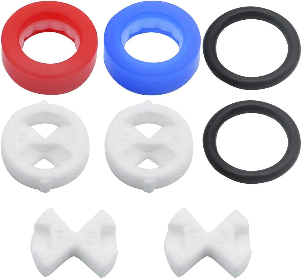 YPLonon Tap Washers for Mixer Taps Tap Valve Cartridges Replacement Ceramic Discs and Silicon Washers Inserts 1/2 Turn Gaskets Rings Reversed Sealed for Tap Valve Leaking Tap Repairing