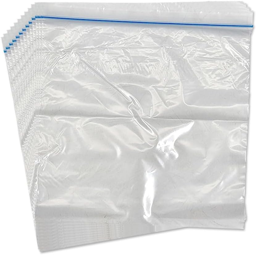 Resealable Food Bags 30 Pack – Freezer & Microwave Safe Storage Bags, 19 x 17cm, Durable Food-Safe Polyethylene