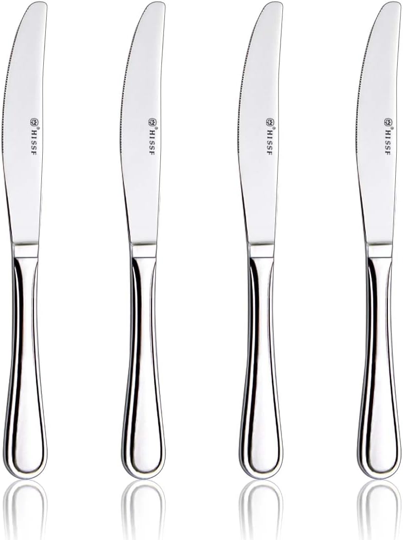Dinner knife 4 Pieces Stainless Steel Butter Knife Set, Silver
