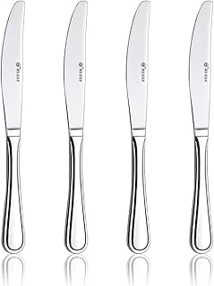 Dinner knife 4 Pieces Stainless Steel Butter Knife Set, Silver