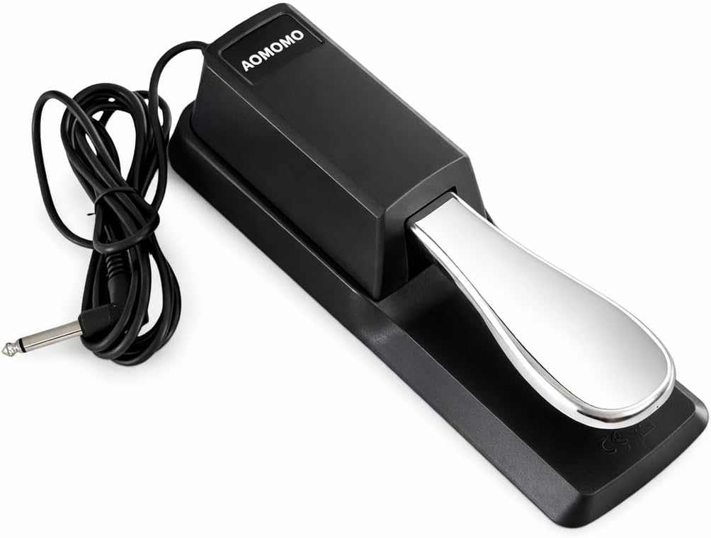 Sustain Pedal Universal for Keyboard with Polarity Switch for All Digital Pianos, Electronic Keyboards Midi MIDI Keyboards, Digital Pianos, Casio, Roland and More (Original Version)