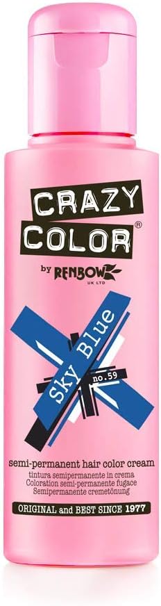 Renbow Crazy Color Semi-Permanent Hair Color Dye Sky Blue 59 – 100ml