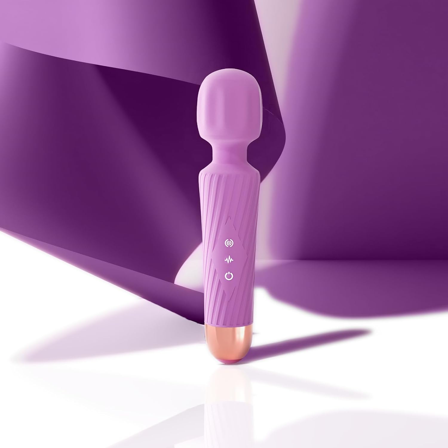 Personal Massager - 3 Hrs Runtime & Quiet Powerful Motor - Deep Tissue Back Massage for Athletes Muscle Recovery, Waterproof Cordless Massager Stick - 20 Modes 8 Speeds, Memory Feature (Purple)