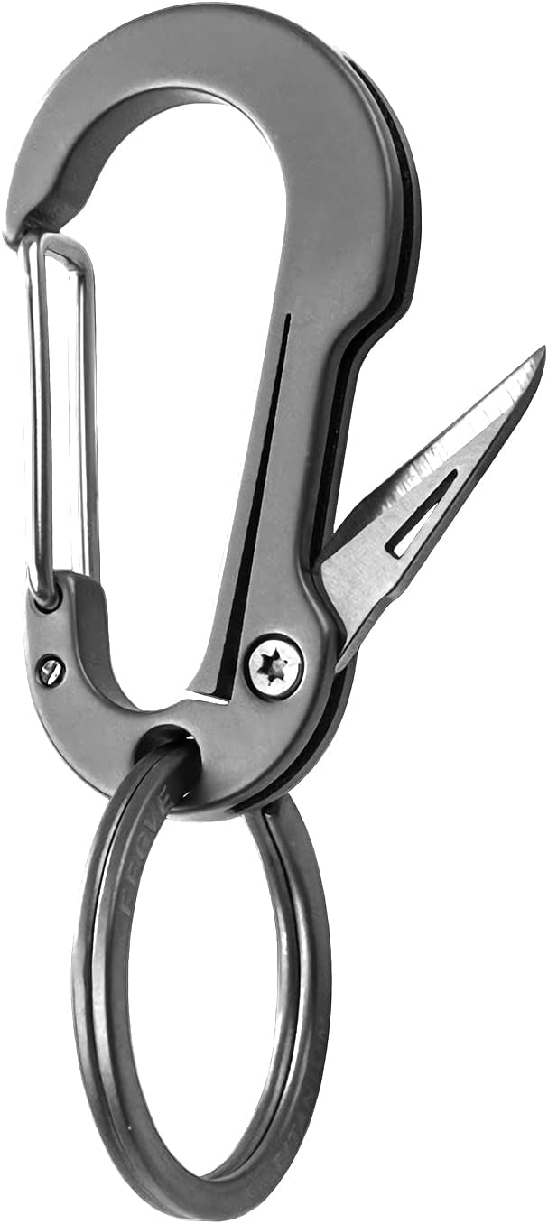 Titanium Carabiner Clip for Keys,Multifunctional EDC Keychain with Keyring,Backpack Accessory