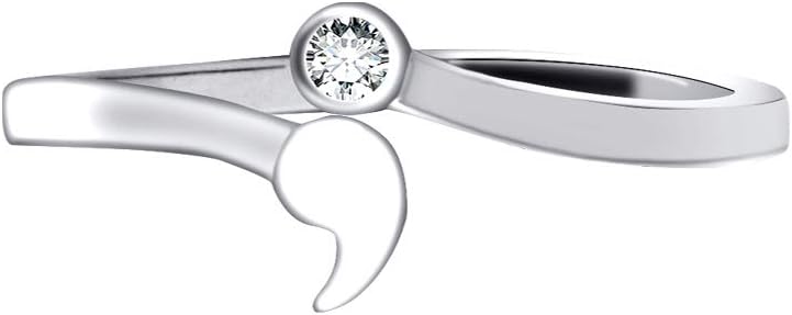 VIKI LYNN Semicolon Ring for Women 925 Sterling Silver Adjustable Open Thumb Ring with Cubic Zirconia Valentine's Day Engagement Birthday Jewelry Gift for Women, Her