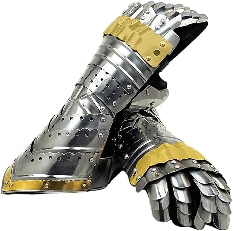 Medieval Warrior Steel Gothic Knight Style Warrior Functional Gloves & Gauntlets