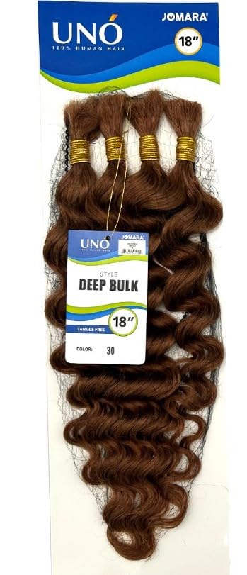 Human Hair Style Deep Bulk, 18 inches, Tangle Free, Black