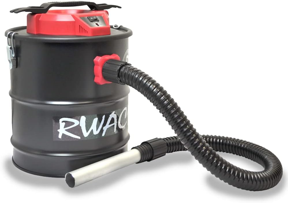 RocwooD Ash Vacuum Cleaner 15L 800W Collector Fireplace BBQ Stoves Home Workshop Grills Fire Pits Log Burners Chimineas HEPA Filter Bagless Dust Debris