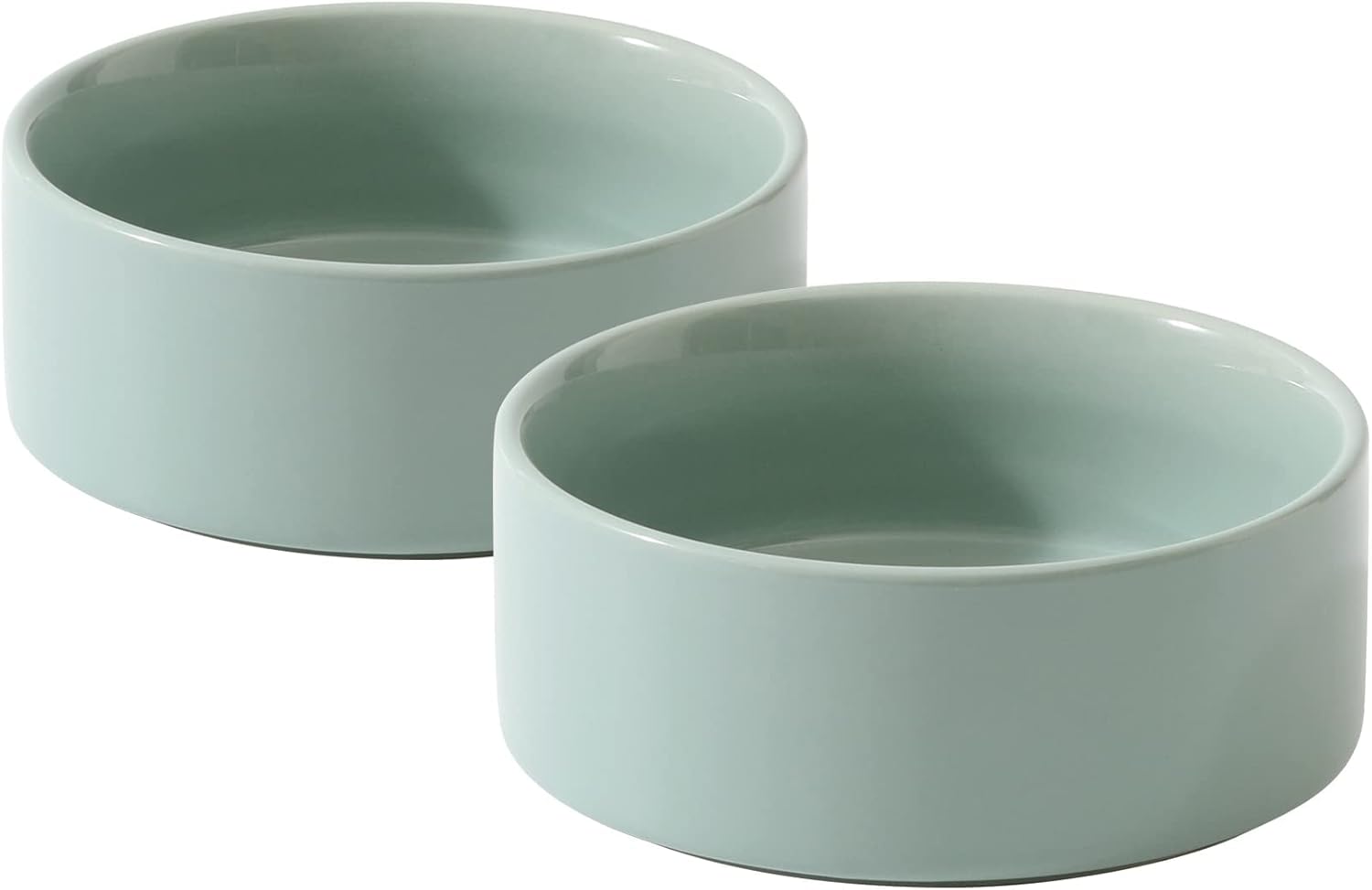 Havniva Cat Bowls Water Bowl Set of Two, 5.1” Ceramic Cat Food and Water Bowl Whisker Friendly Pet Food Bowls for Indoor Cats, Wide Cat Water Dish Prevent Whisker Fatigue Non Slip Cat Feeder