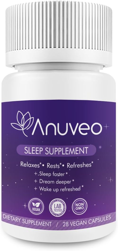 Natural Sleep Aid | Non-Habit Forming | Herbal Sleep Supplement for Better Sleep with Valerian, Melatonin, Magnesium, and Ashwagandha | Sleeping Pills for Adults (28 Vegan Capsules)