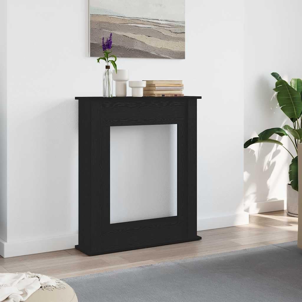 Fireplace Surround Black Oak 75x20x87.5 cm Engineered WoodHome & Garden Fireplace & Wood Stove Accessories