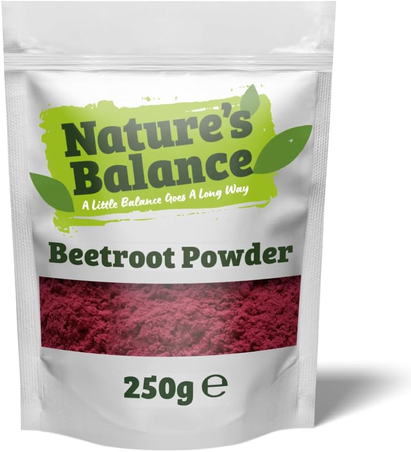 Nature's Balance Beetroot Powder 250g Sweet & Earthy Dried Ground Beetroot is Pure and Free from Preservatives, an Ideal Natural Food Colour and Flavouring