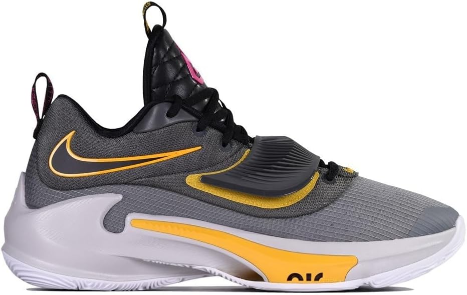 Nike mens Zoom Freak 3 Basketball Trainers Da0694 Shoes, Iron Grey/Black-vivid Sulfur, 12