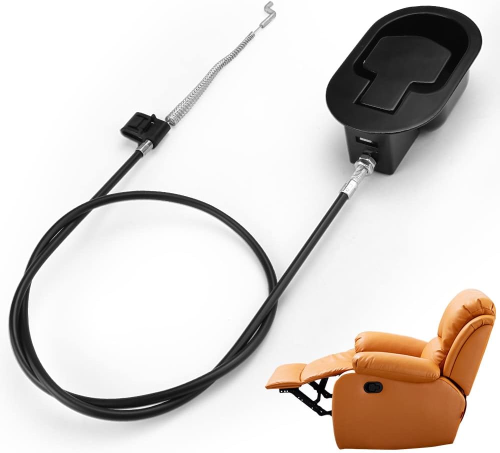 CAEEKER Recliner Chair Parts Universal Recliner Release Pull Handle Replacement Parts Couch Style Pull Chair Release Handle Spring Cable Release Lever with Cables Fit Ashley Major Recliner Brands Sofa