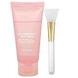 2024 Collagen Overnight Wrapping Peel Off Facial Mask with Jelly Brush, Elasticity & Hydration, Natural Ingredients for Firmer Skin, Reduces Sagging & Dullness, Korean Skin Care（75ml, 2.54 fl.oz)