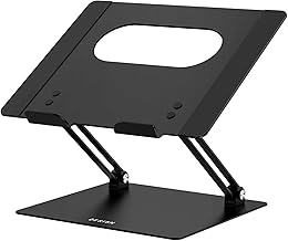 BESIGN LS10 Aluminum Laptop Stand, Ergonomic Adjustable Notebook Riser Holder Computer Stand Compatible with Air, Pro, Dell, HP, Lenovo More 10-14" Laptops, Black