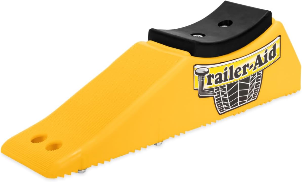 Camco Trailer-Aid Plus - Tandem Trailer Ramp Provides 5 1/2" of Tire Lift — Great for RVs, Campers & More - Must Have Travel Trailer Accessories — Easy to Use, Yellow(21002)