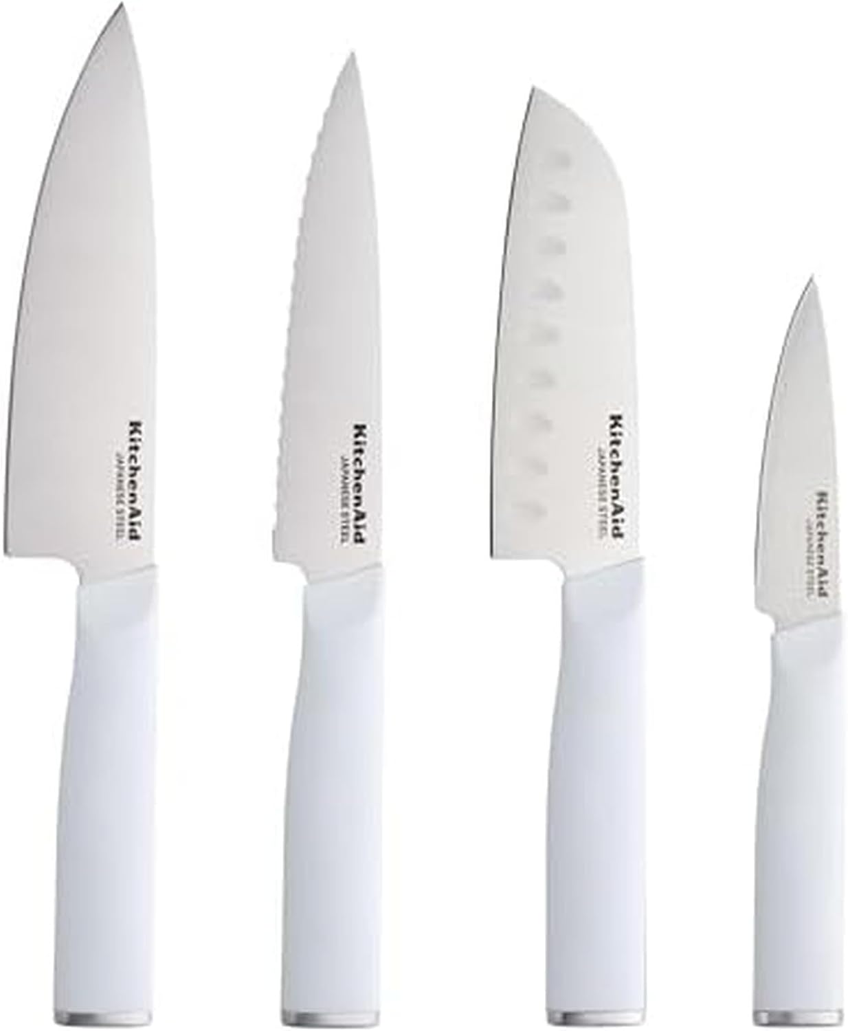 KitchenAid Chef Set with Custom-Fit Covers, Sharp Kitchen Knife, Japanese Stainless Steel Blade, 4 Piece, Multicolor