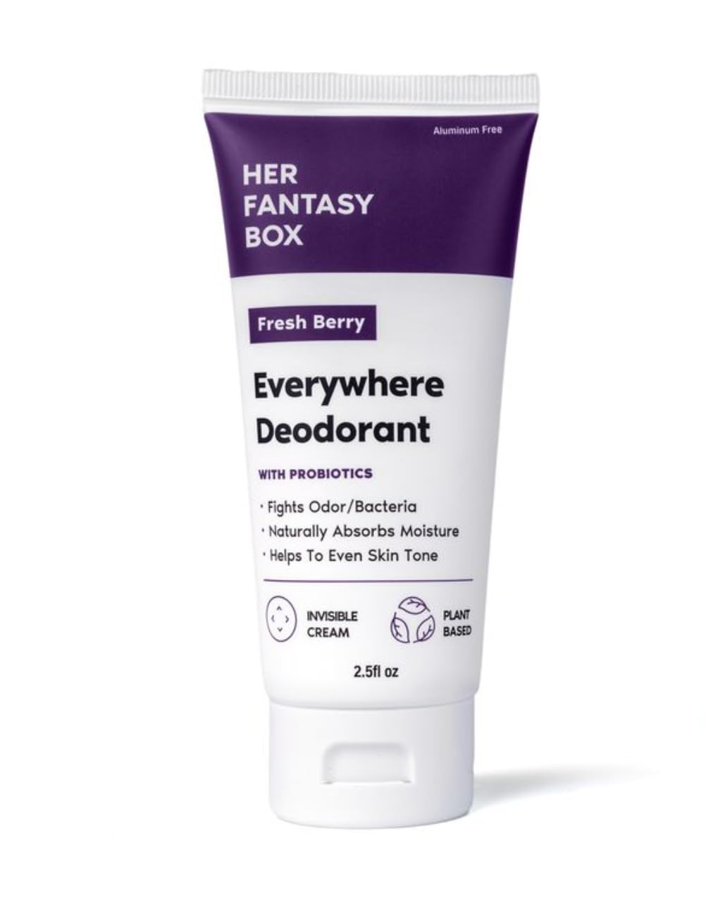 Her Fantasy Box | Everywhere Deodorant with Probiotics - Berry Scent | Aluminum-Free, Naturally Absorbs Moisture | Fights Odor & Bacteria | Skin-Improving Formula
