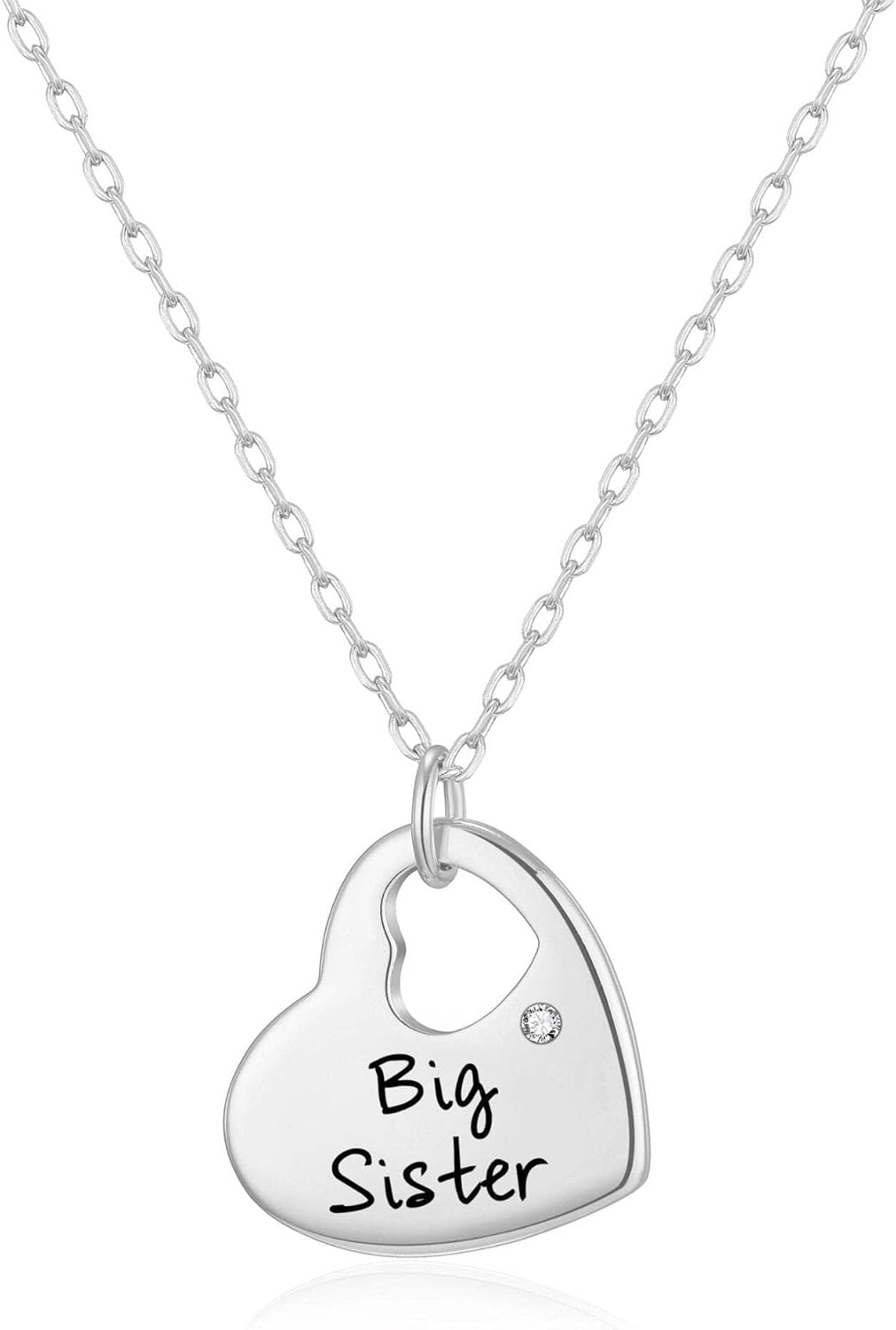 Philip Jones Big Sister Heart Necklace Created with Zircondia® Crystals