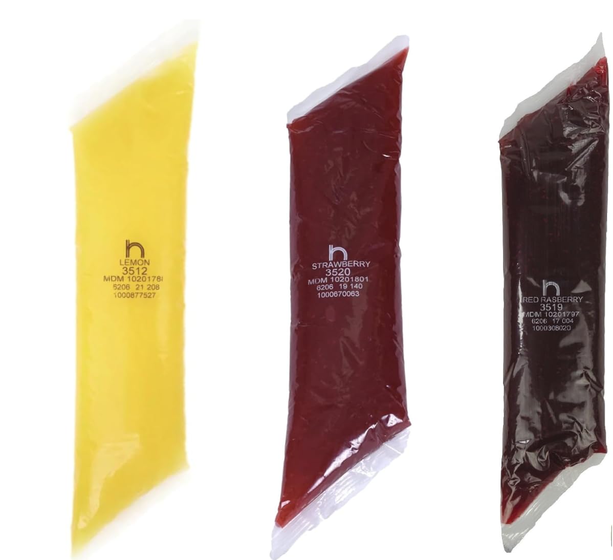 Henry Henrys Pastry and Pie Filling Variety Pack of 2 Pound Pouches Pack of 3 (Total of 6 lbs) w/Exit 28 Bargains Sticker Redi Pak - Assorted Flavors - Lemon, Strawberry and Red Raspberry
