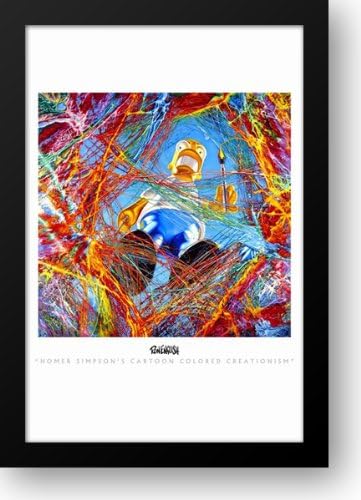 Homer Simpson's Cartoon Colored Creationism 15x21 Framed Art Print by English, Ron