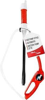 TERA PUMP Automatic Battery Powered Liquid Transfer Pump w/Gas Pump Style Nozzle for Water & Fuel - Portable & Compact Hand Fuel Pump, Quick Transfer at 1.8 GPM, Fits All Size Jugs