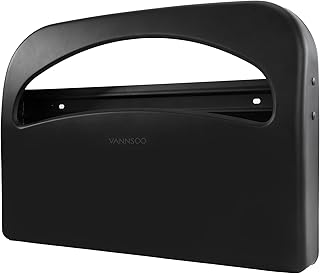 Toilet Seat Cover Dispenser - Stainless Steel Wall Mount Toilet Seat Cover Holder for Commercial Bathroom, 250 Single or Half Fold Seat Covers Capacity (Black)