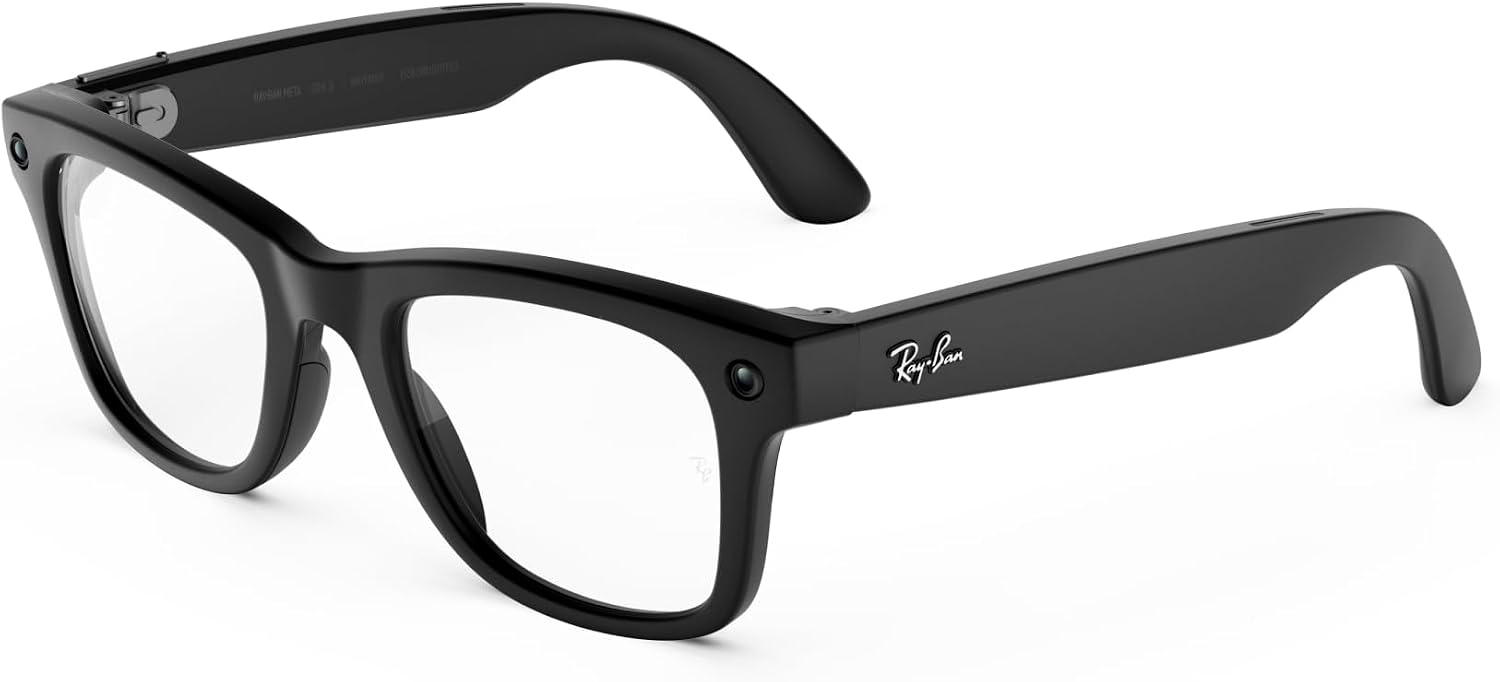 Meta Ray-Ban (Gen 3) Wayfarer Large, Matte Black, Clear Lenses