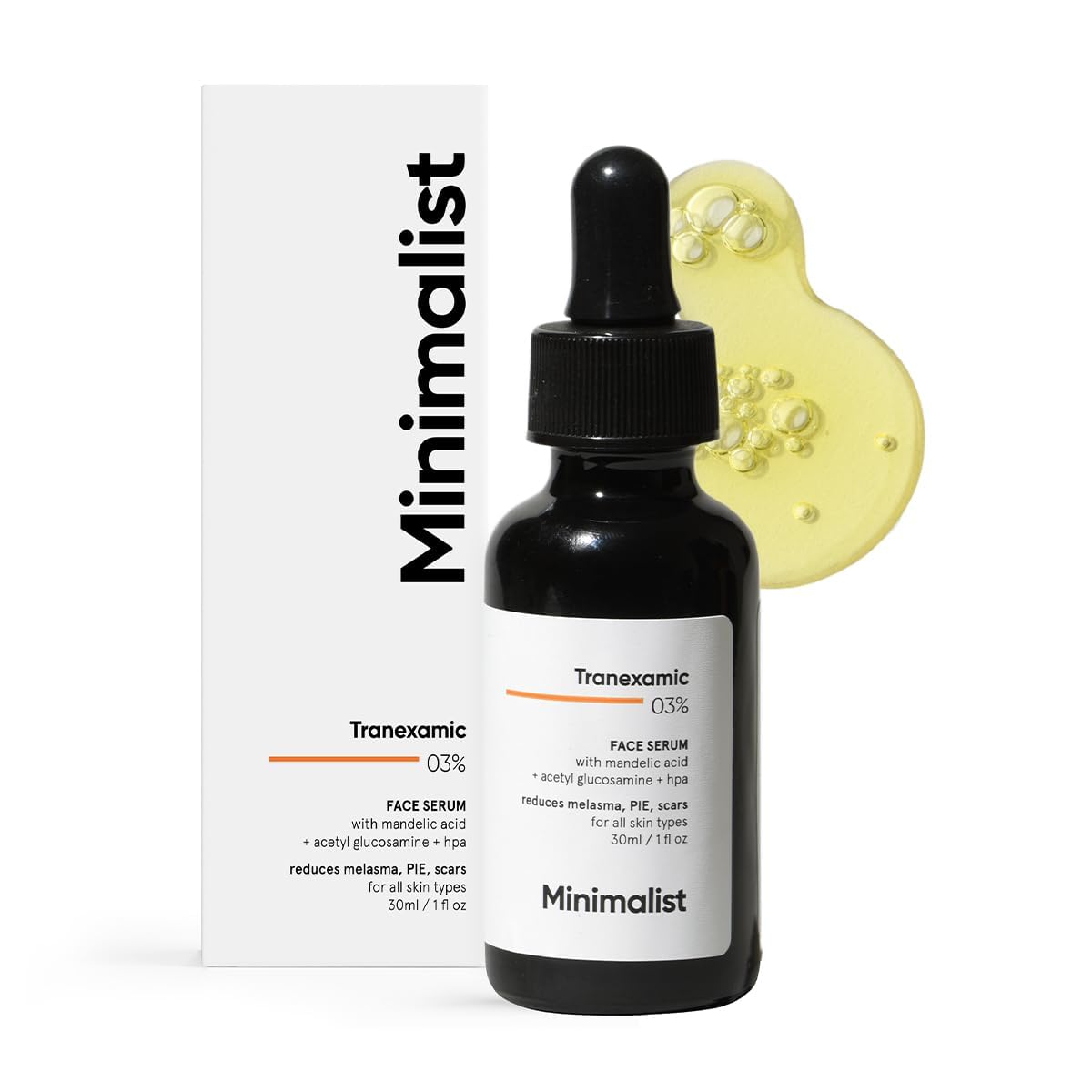 Minimalist Tranexamic Acid Serum + HPA to Reduce Dark Spots, Melasma, PIE, PIH | For Smoother & Even Looking Skin| For Women & Men | 1 Fl Oz / 30 ml