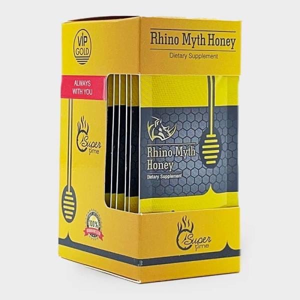 Rhino Myth for Extra Strong Men - Natural Honey Herbal Blend Paste for Active Men Instant Effect - 12 Sachet Turkish Raw Honey- Royal Paste Great Honey