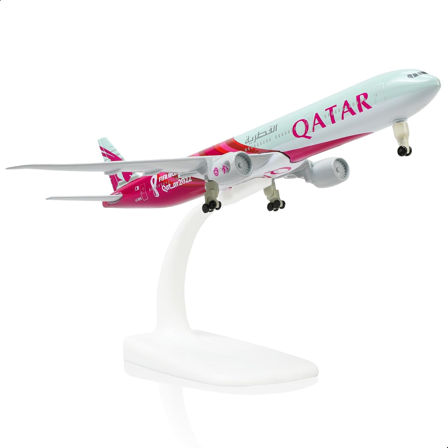 Boeing 777-300ER 1/300 Diecast Metal Airplane Model with Stand Alloy Aircraft Kit for Aviation Enthusiasts Gifts, Desktop Display Decorations (World Cup2022)