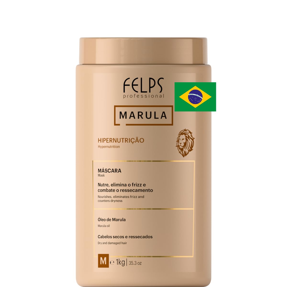 Felps Professional Deep Conditioning Hair Mask for Damaged and Dry Hair Treatment with Marula oil for Frizz, Humidity shield (35.3oz) | Deep Conditioning