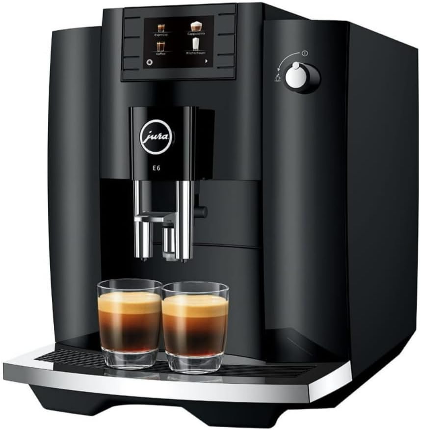 Jura 15622 E6 2.8-Inch Color Display Automatic Espresso Machine with Easy Cappuccino Function (Piano Black, Renewed)