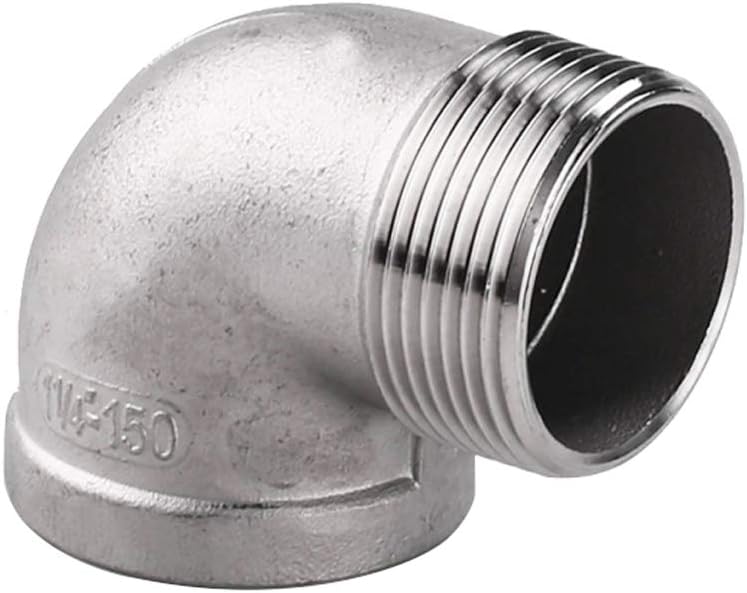 Stainless Steel 304 Cast Pipe Fitting, 90 Degree Street Elbow, 1" NPT Male x 1" NPT Female, Pack of 1