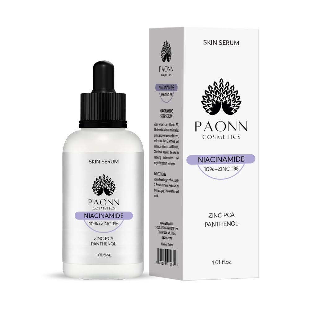 Niacinamide Face Serum 10% + Zinc 1% (1.01 fl. oz.), Hydrating Facial Serum for Radiant Skin, Pore Minimizer, Oil Control, Vitamin B3, Skin Texture Enhancer