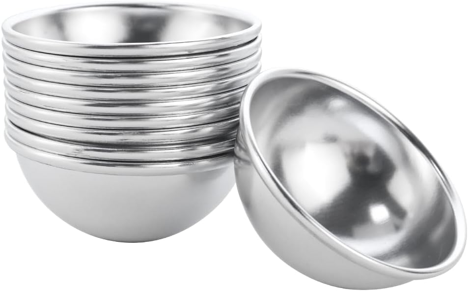 10 Pcs Hemisphere Cake Pan Anodized Aluminum Half Ball Cake Mould 3D Small Hemisphere Cake DIY Birthday Cake Pan Pudding Baking Mold Handmade Pastry Cupcake Mould
