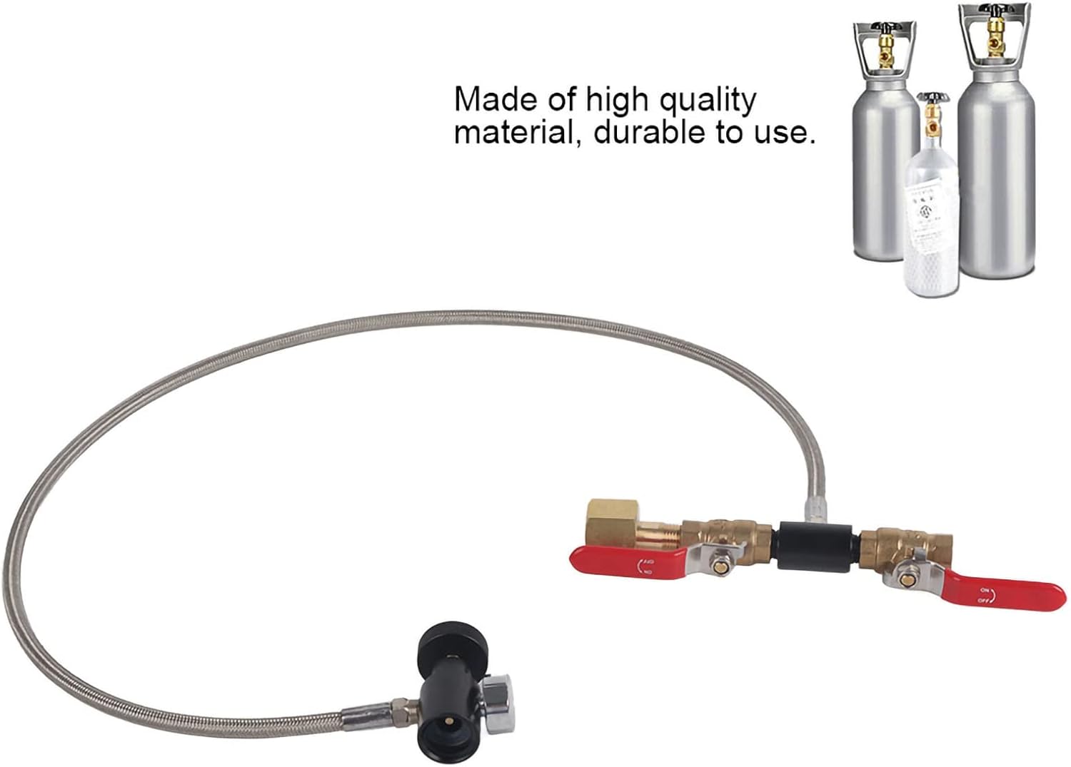 CGA-320 CO2 Cylinder Refill Adapter Bottle Connector CO2 Soda Maker Accessories with Hose for Filling Soda (36Inch)